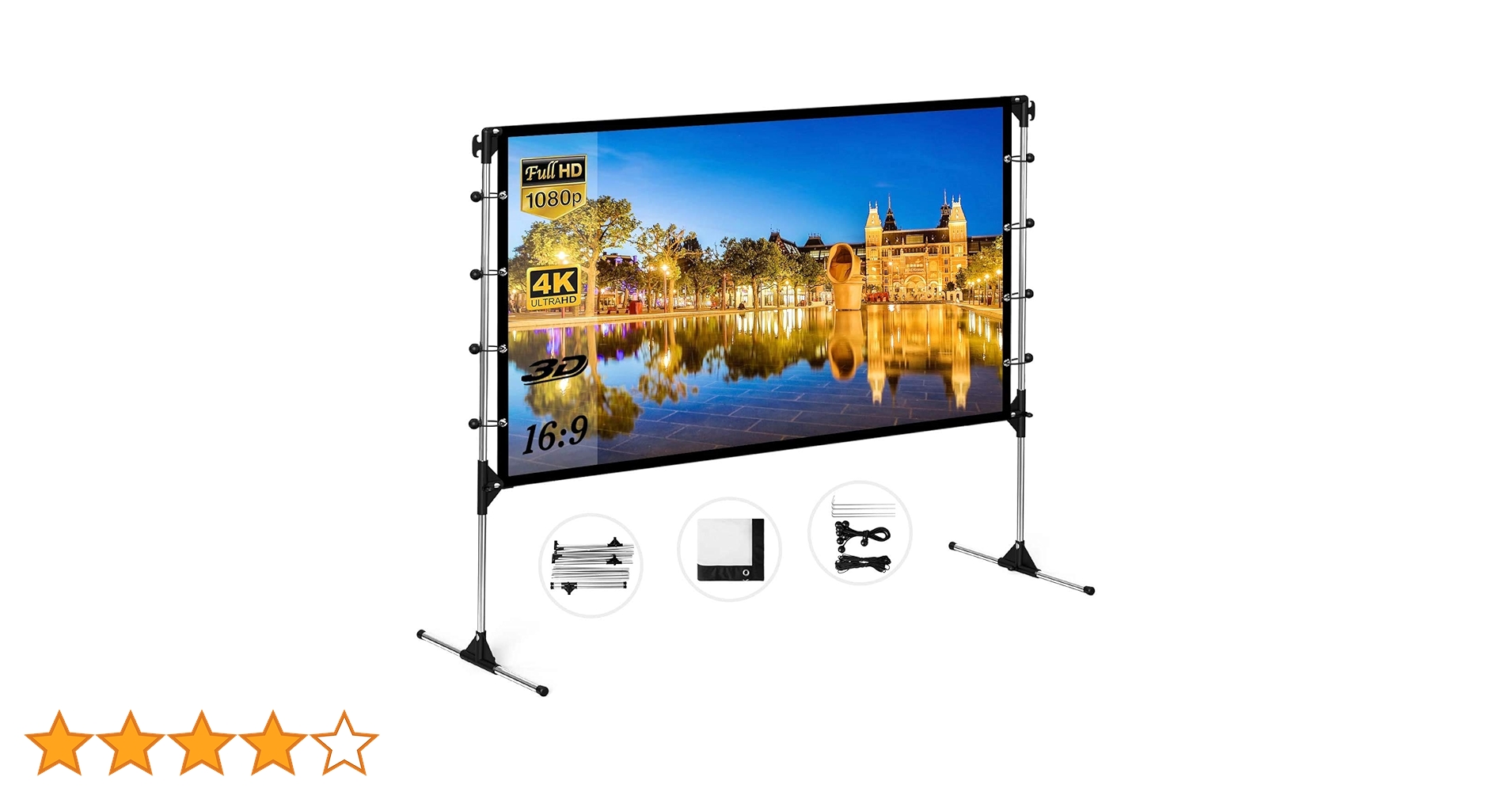 b プロジェクター　自立式120インチ スクリーン スタンド付き 4K解像度 Amazon.co.jp: プロジェクタースクリーン 120インチ 16:9